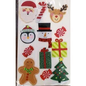 2 Sets 2023/24 Christmas Paper Crafts Felt Christmas Stickers Scrapbook Photos